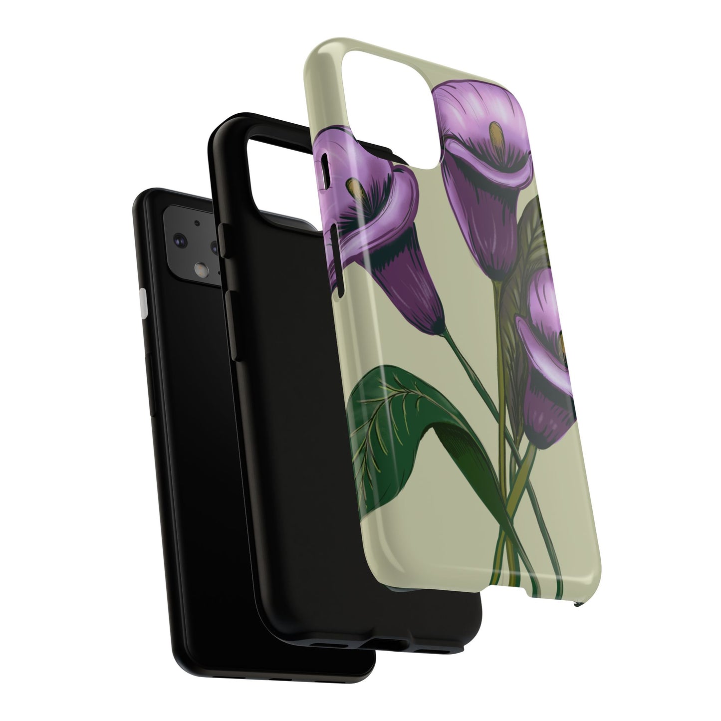 Floral Phone Case - Tough Cases, Purple Flower Design, Cell Phone Accessories, Gift for Her, Nature Lover Essentials