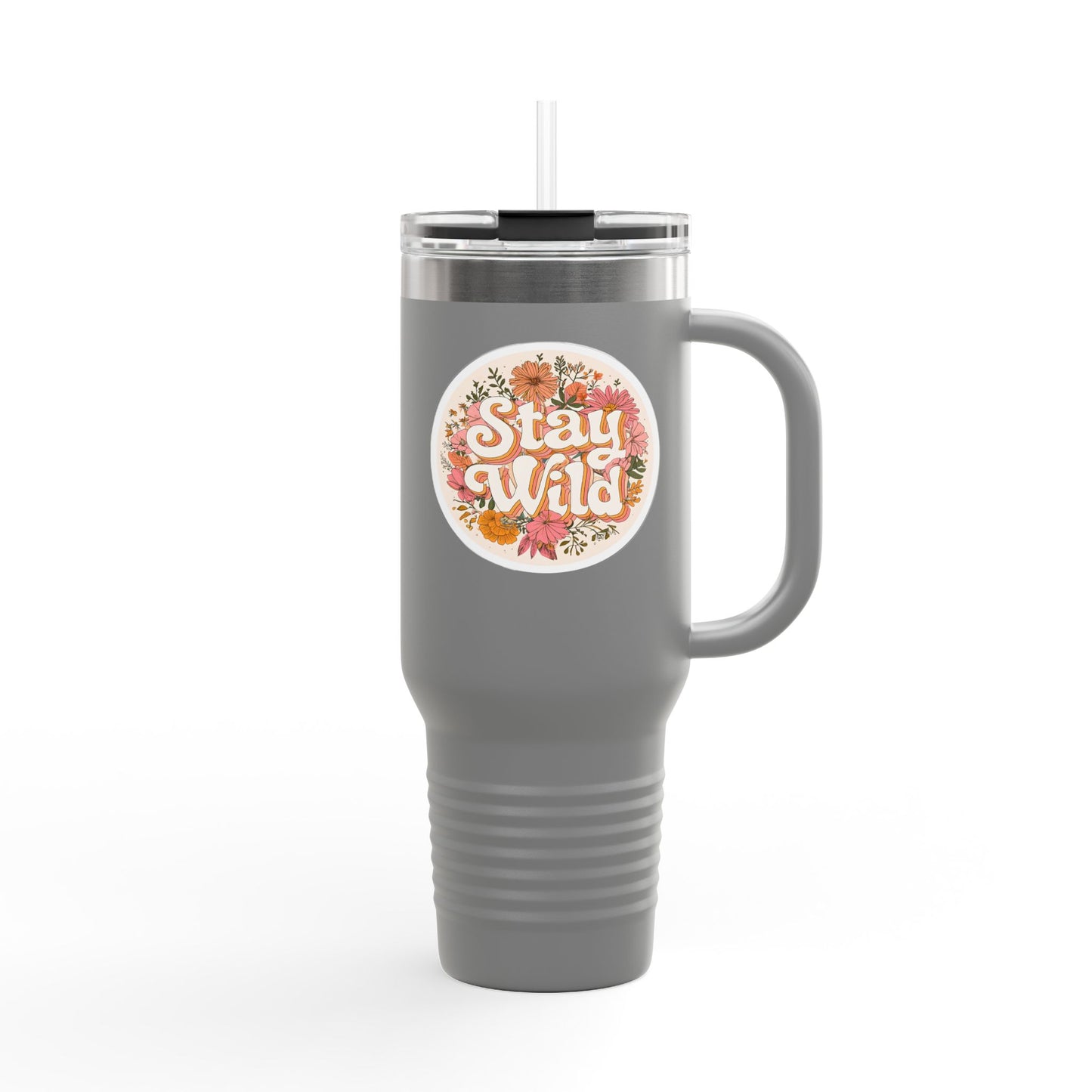 Stay Wild Floral 40oz Insulated Travel Mug