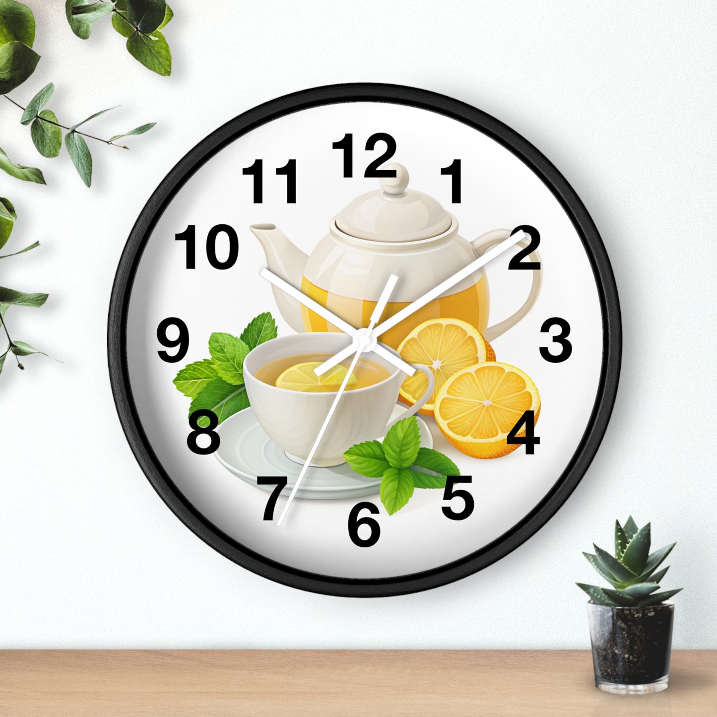 Lemon Tea Wall Clock - Charming Home Decor, Kitchen Wall Art, Gift for Tea Lovers, Modern Clock, Refreshing Vibes