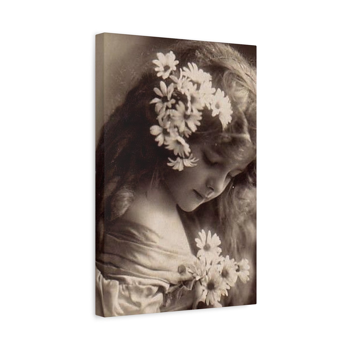 Vintage Floral Portrait Canvas