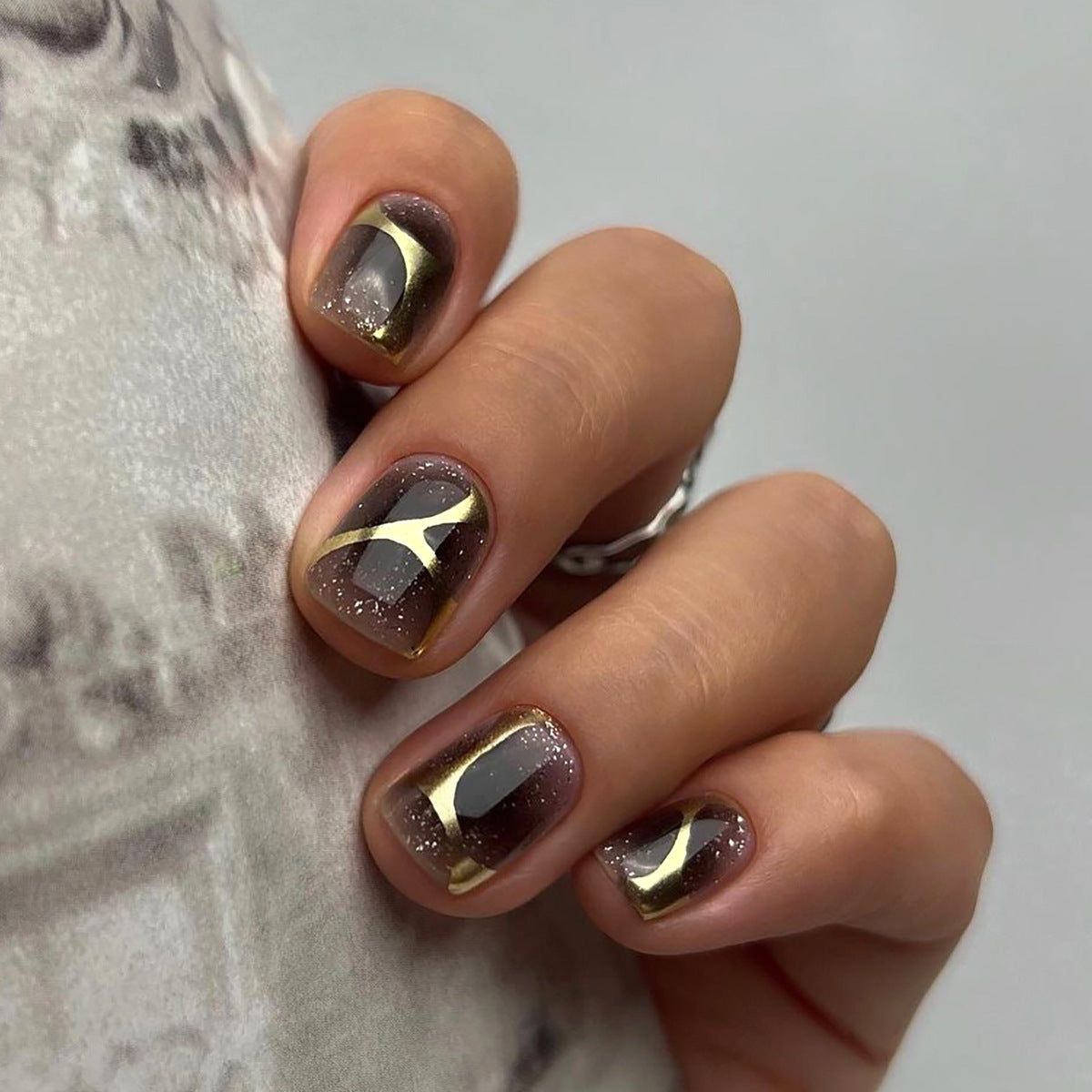 press on fake nails piece glitter powder simple nails art piece fake nails press on nails sticker wholesale 365nails