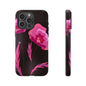 Floral iPhone Case | Tough Cases with Pink Poppy Design, Elegant Flower Phone Cover, Gift for Her, Spring Accessories, Chic Tech