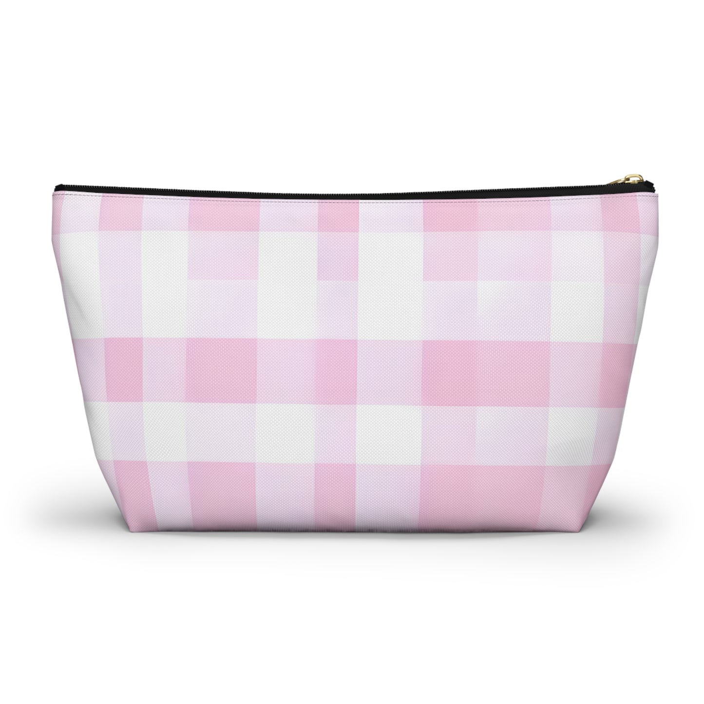 Pink Gingham Accessory Pouch — T‑Bottom Makeup & Toiletry Bag