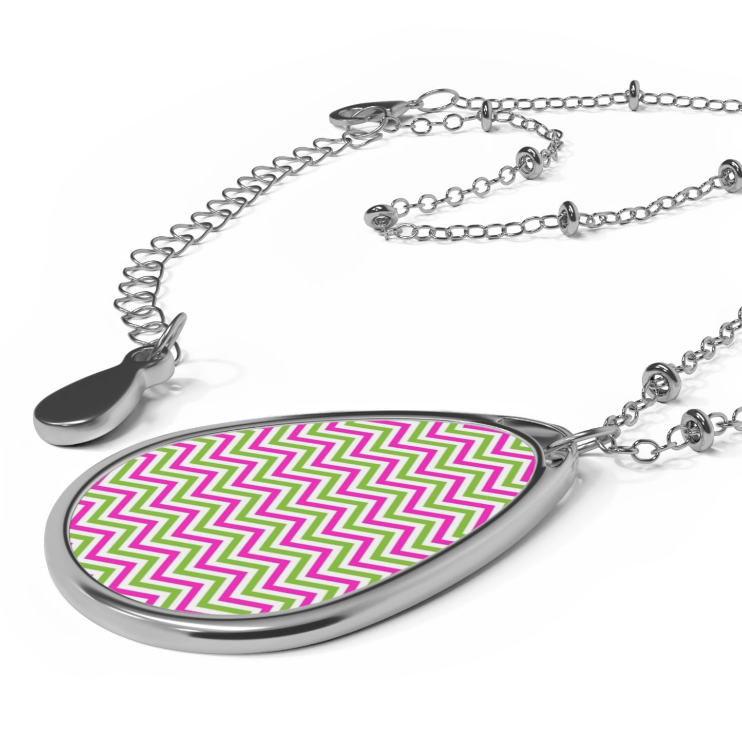 Oval Necklace with stripes
