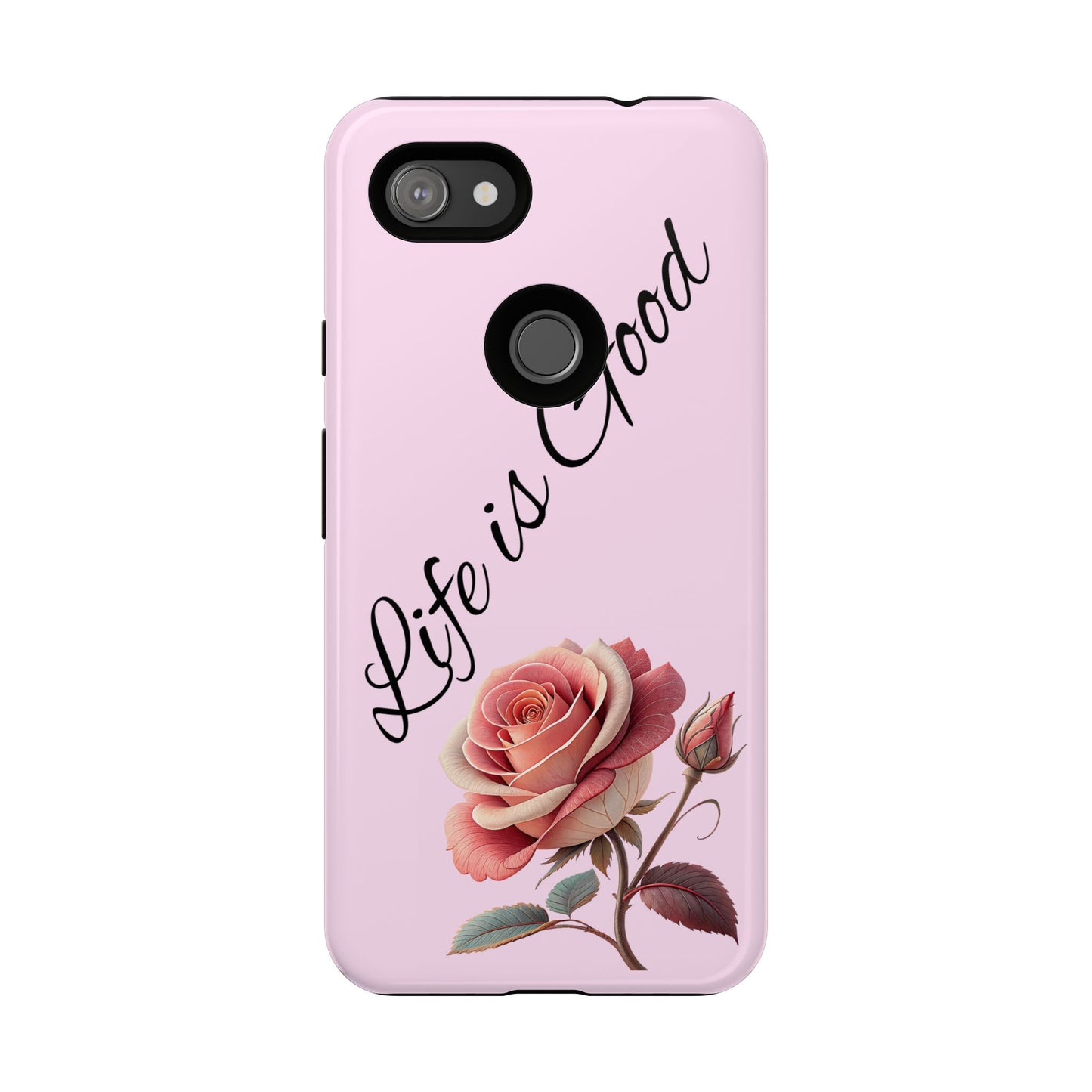 Roses & Positivity Phone Case - Floral Design, Life is Good, Tough Cases for Everyday Wear, Gift for Friends, Mother's Day, Spring [...]