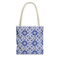 Blue Moroccan Tile Tote Bag - All-Over Print Patterned Market Tote