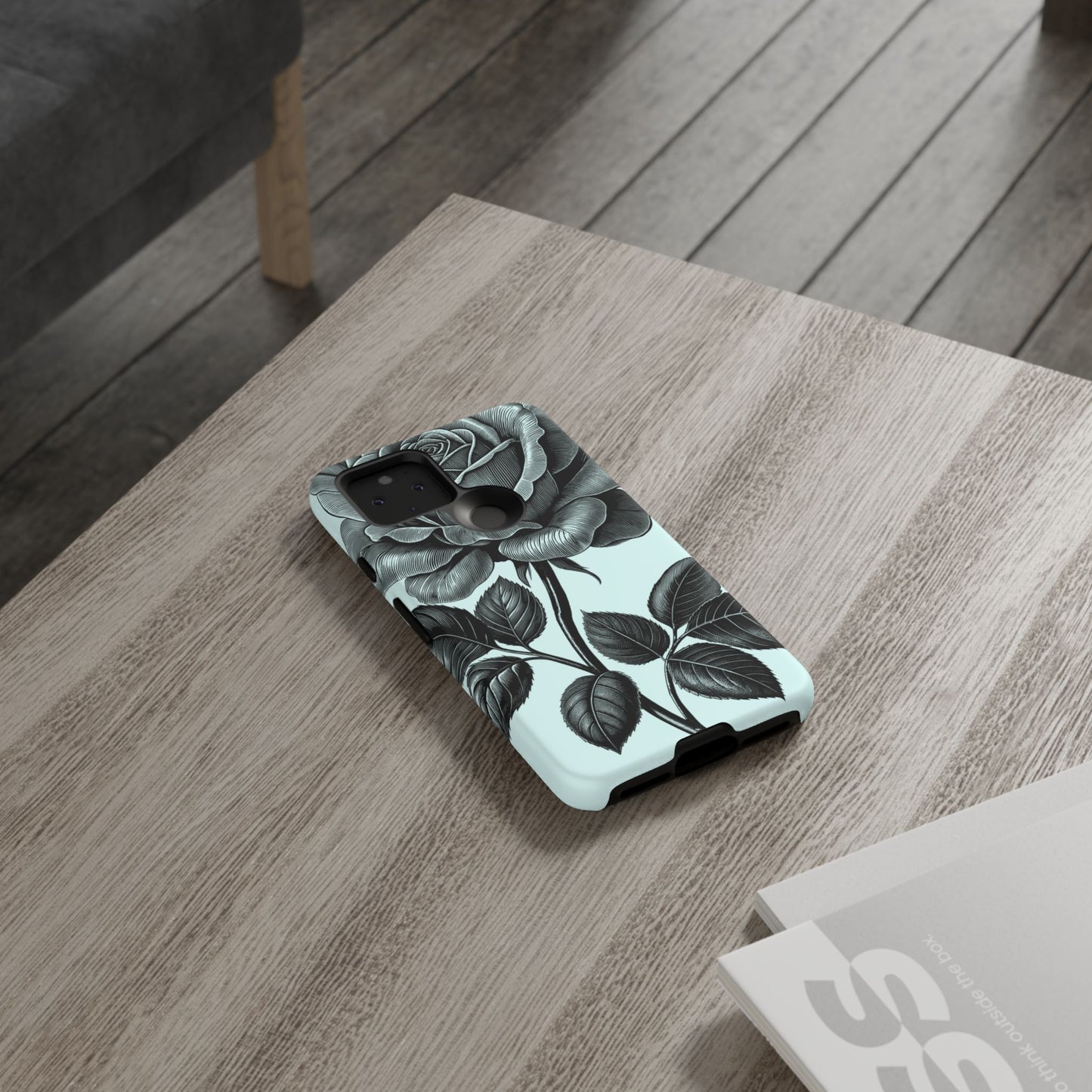 Elegant Floral Phone Case, Tough Cases for iPhones, Black Rose Design, Gift for Her, Stylish Phone Cover, Birthday Gifts