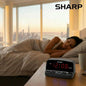 Sharp Digital Alarm Clock with Keyboard Controls, Large Snooze, Red LED