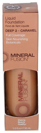 Mineral Fusion Full Coverage Foundation, Liquid Foundation - Deep 2- Carmel Complexion w/Golden Undertones