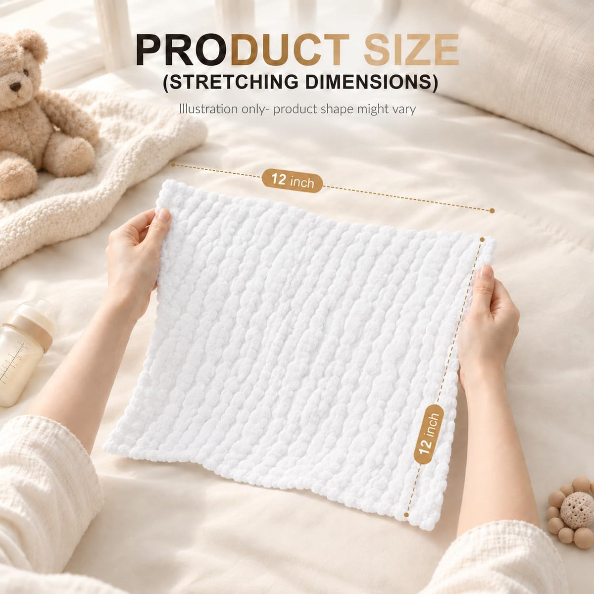 Cuddle Campus 6 Pack Muslin Baby Washcloths, Burp & Wash Cloths for Babies