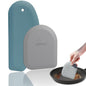 Bowl Scraper Dough Scraper Tool - Set of 2 Silicone Bench Scraper for Baking, Kitchen Pastry Scraper for Bread, Cake, Batter, cheese, Cream, Honey, Jam, Food Scraper with Curved Edge, Blue & Grey