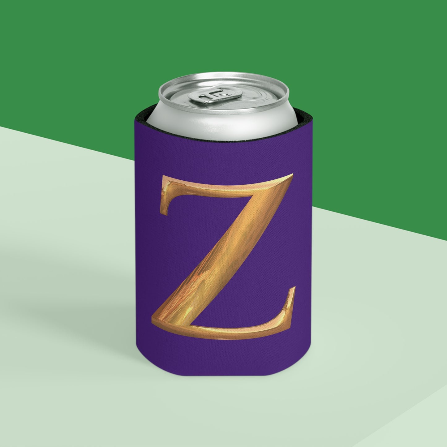 Stylish Monogram Z Can Cooler | Personalized Gift, Party Favor, Tailgate Gear, Outdoor Events, Custom Drink Holder