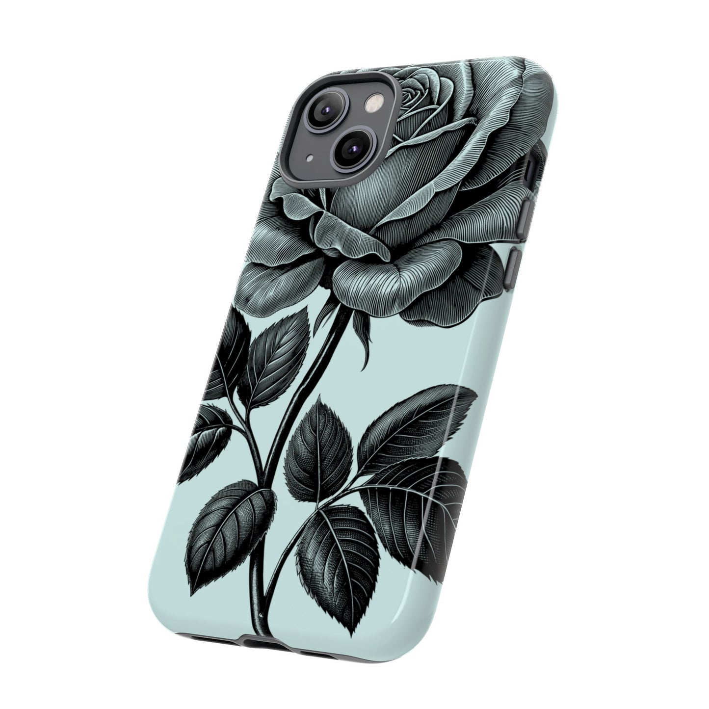 Elegant Floral Phone Case, Tough Cases for iPhones, Black Rose Design, Gift for Her, Stylish Phone Cover, Birthday Gifts