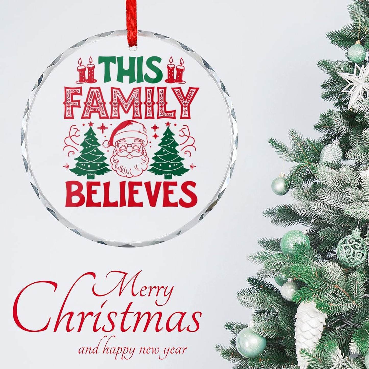 Glass Circular Ornament Pendant This Family Believes