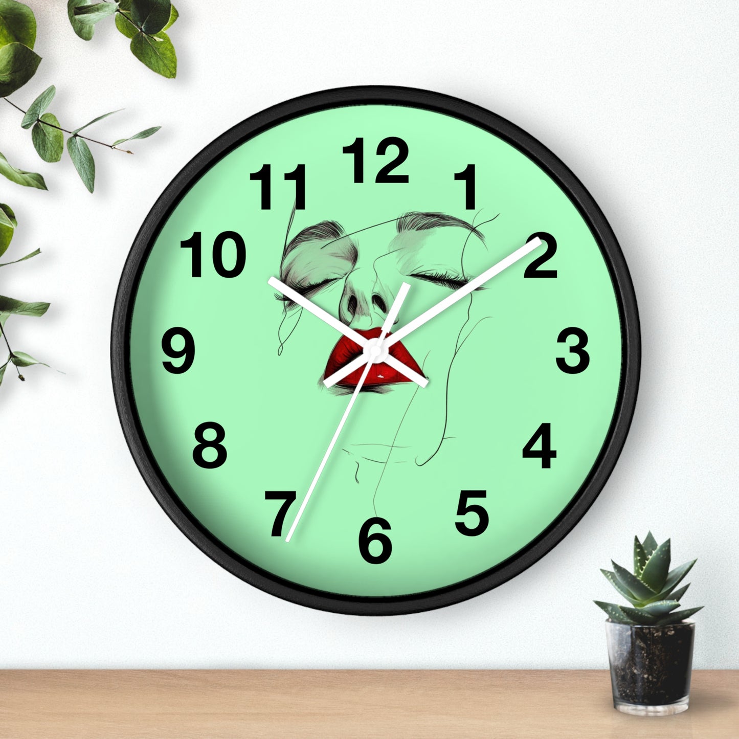Artistic Lips Wall Clock, Modern Decor, Home Accent, Unique Gift, Stylish Wall Art, Boho Living Space
