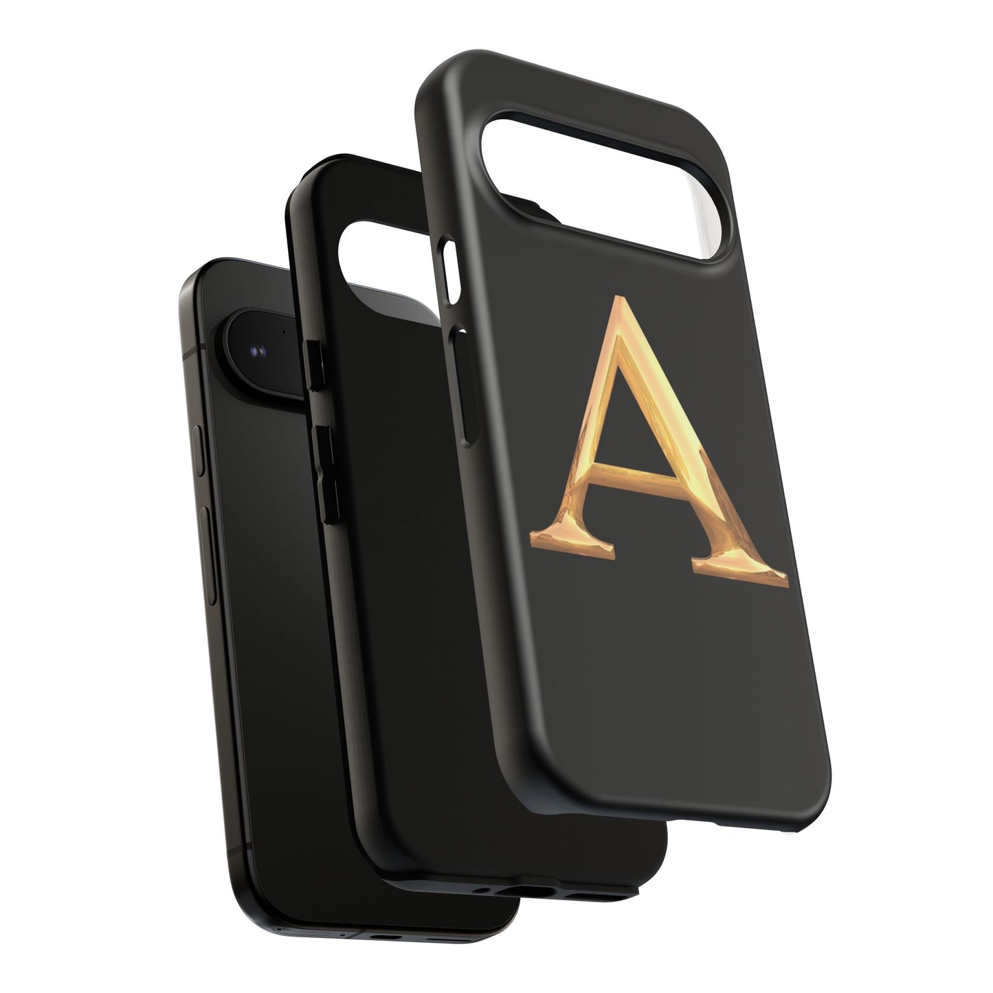 Custom Phone Case with Gold Letter A, Monogrammed Gift, Tough Protective Case, Personalized Phone Accessory, Unique Phone Cover