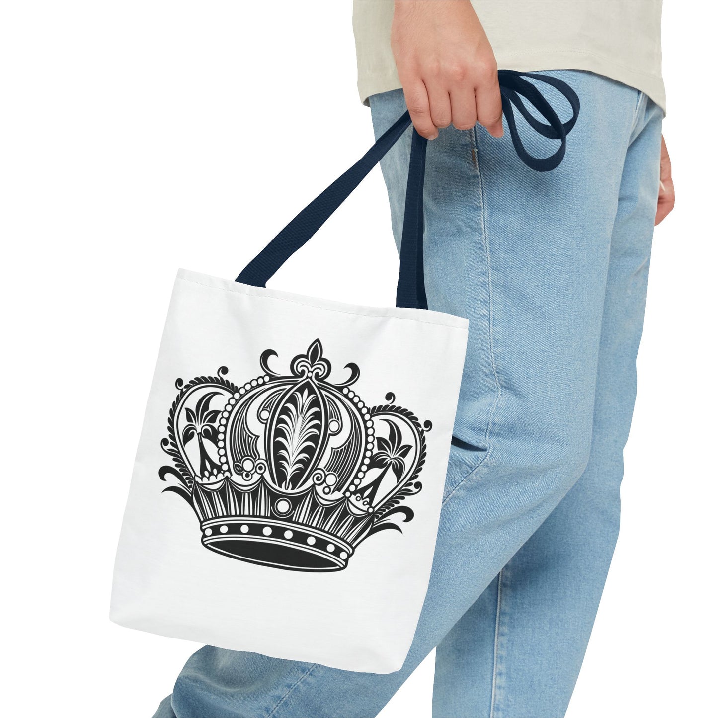 Crown Design Tote Bag, Royal Style Shopping Tote, Chic Grocery Bag, Gift for Her, Fashionable Accessories
