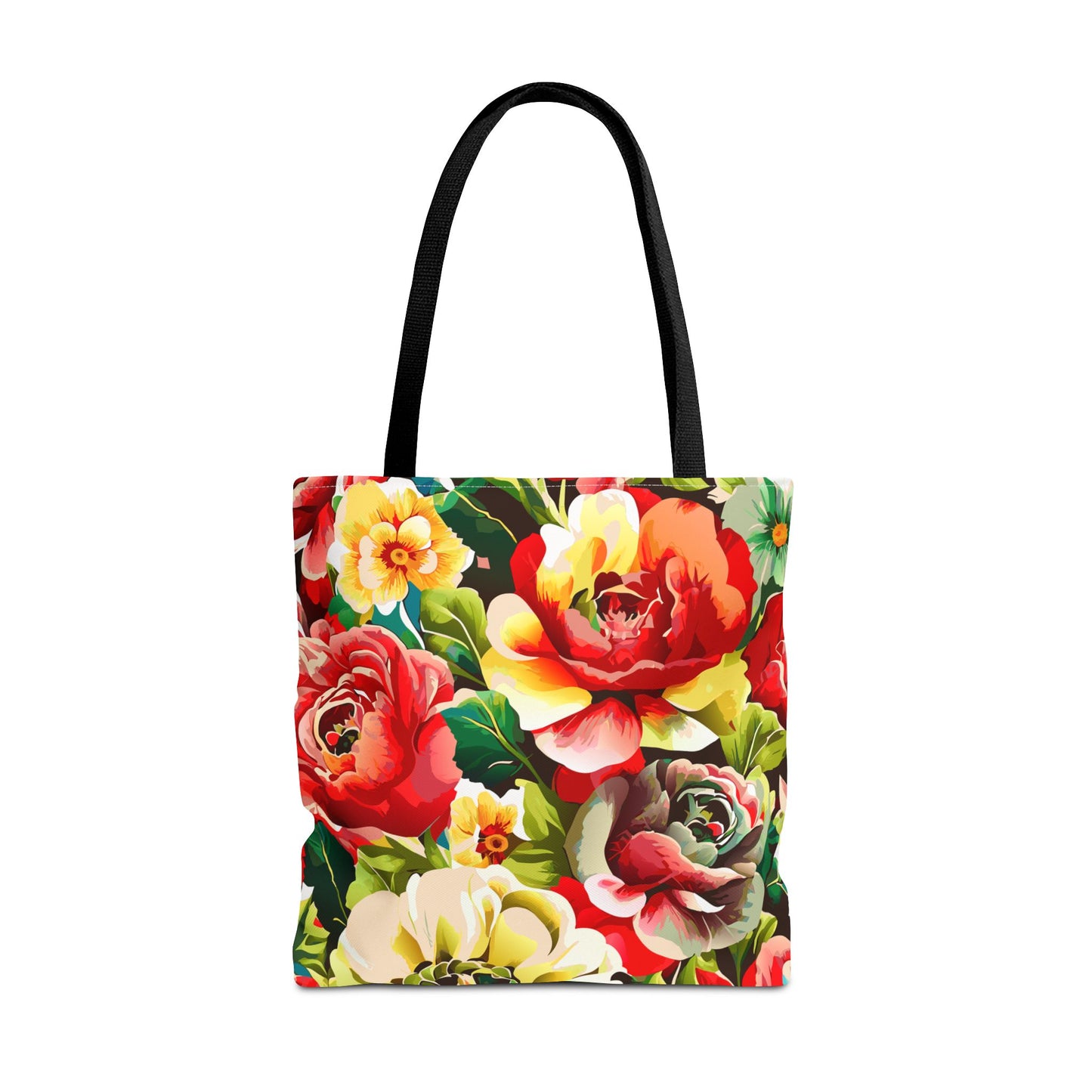 Floral Print Tote Bag - Colorful Reusable Shopping Bag Picnic Essential