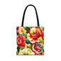 Floral Print Tote Bag - Colorful Reusable Shopping Bag Picnic Essential