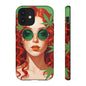 Vibrant Phone Case with Retro Greenery Design, Trendy Case for Casual Look, Gift for Her, Summer Vibes, Unique Phone Accessory