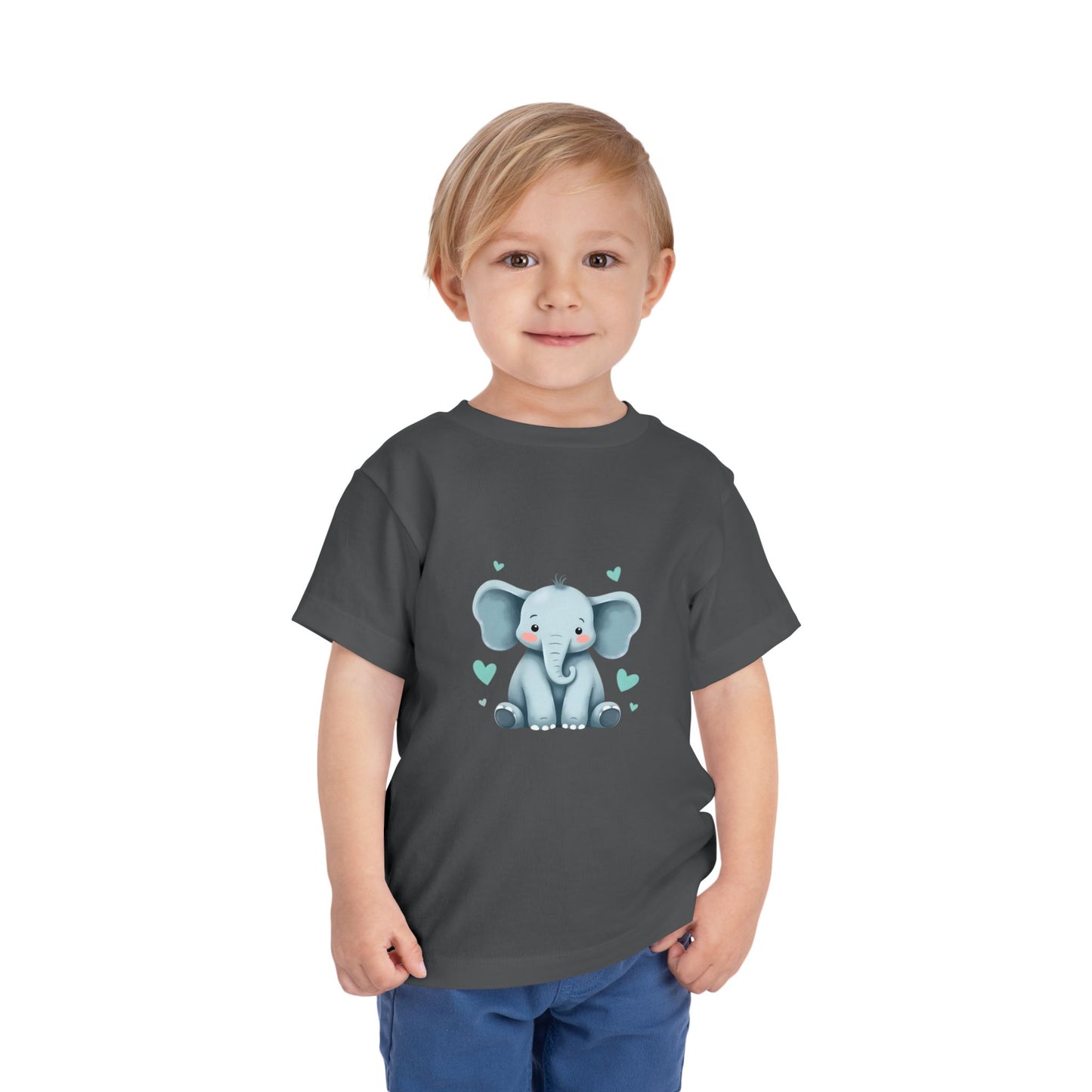 Adorable Elephant Toddler Tee, Kids Short Sleeve Shirt, Cute Baby Clothes, Elephant Lover Gift, Birthday Outfit