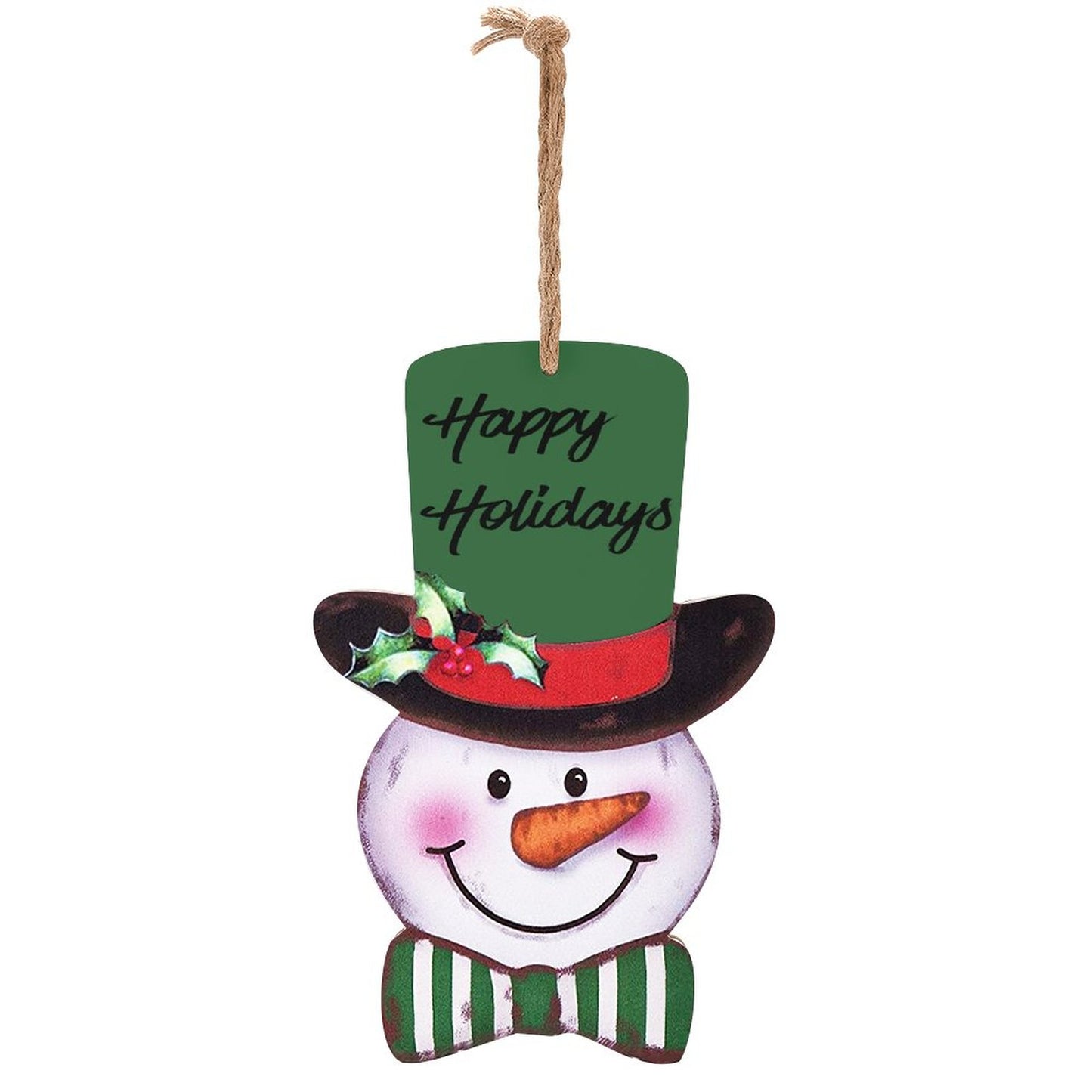 Wooden Christmas Snowman Ornament