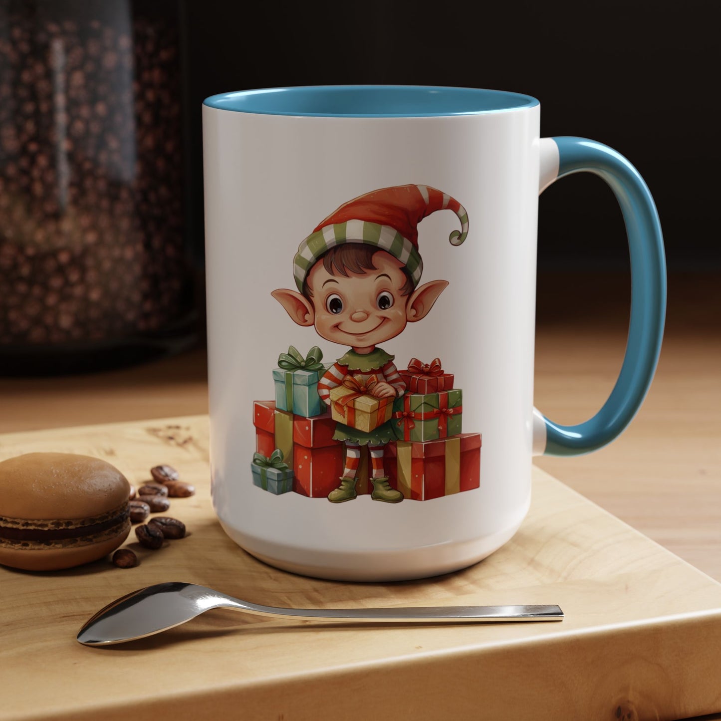 Holiday Elf Coffee Mug - Festive Gift Mug, Christmas Decor, Cute Elf Mug, Coffee Lover Gift, Winter Holiday Drinkware