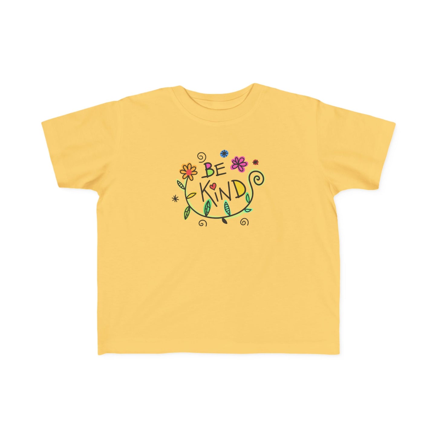 Whimsical Toddler Tee - 'Be Kind' Design, Cute Kids' Shirt, Floral Graphic Tee, Toddler Gift, Inspirational Apparel