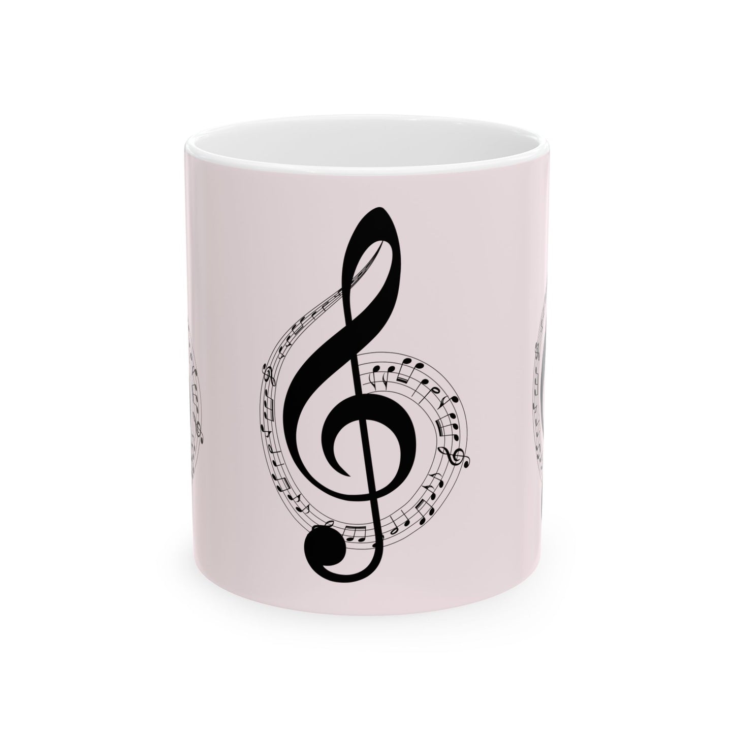 Musical Treble Clef Ceramic Mug — Sheet Music Coffee Cup (11oz & 15oz)