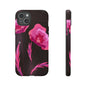 Floral iPhone Case | Tough Cases with Pink Poppy Design, Elegant Flower Phone Cover, Gift for Her, Spring Accessories, Chic Tech