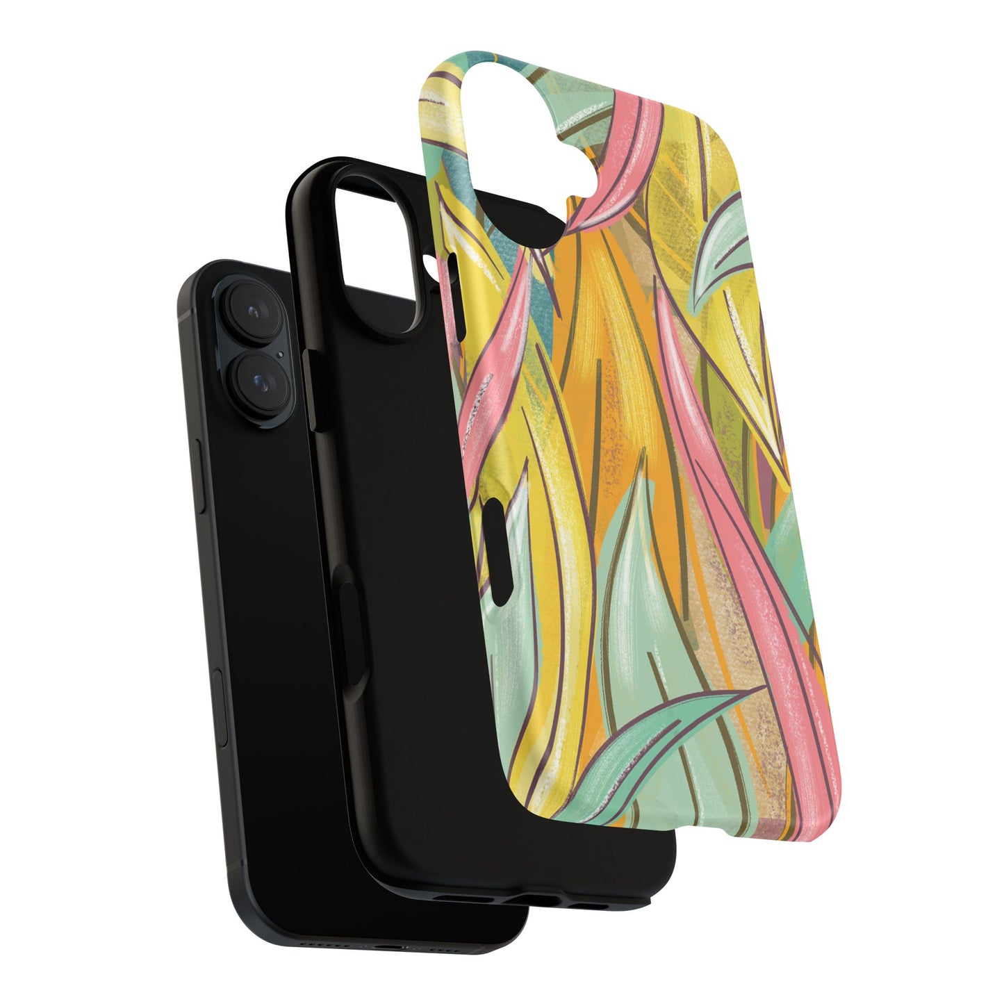 Vibrant Phone Case with Colorful Leaf Design, Tough Cases for Nature Lovers, Eco-Friendly Gift, Summer Vibes, Floral Phone Cover
