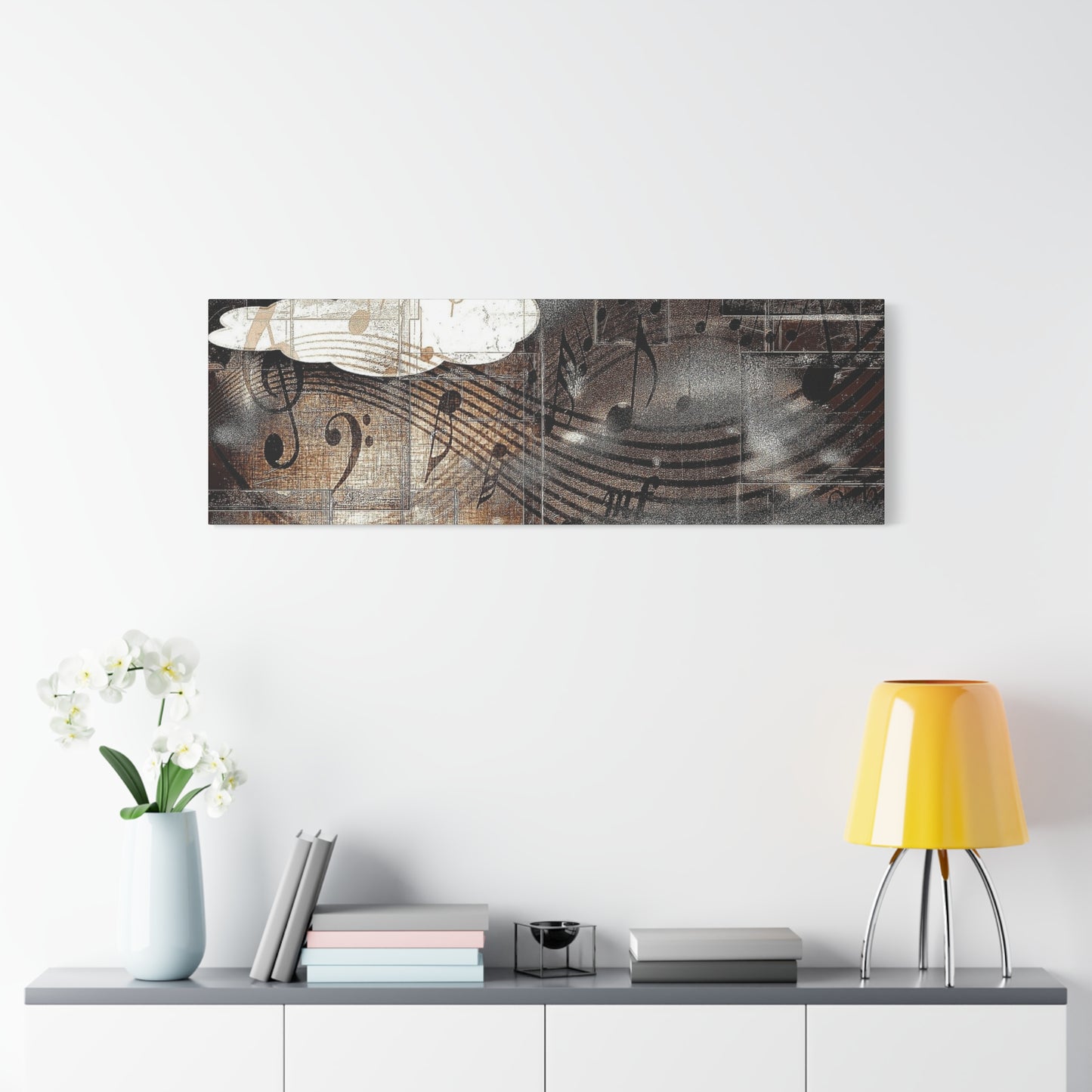 Abstract Musical Notes Matte Stretched Canvas Art (1.25")
