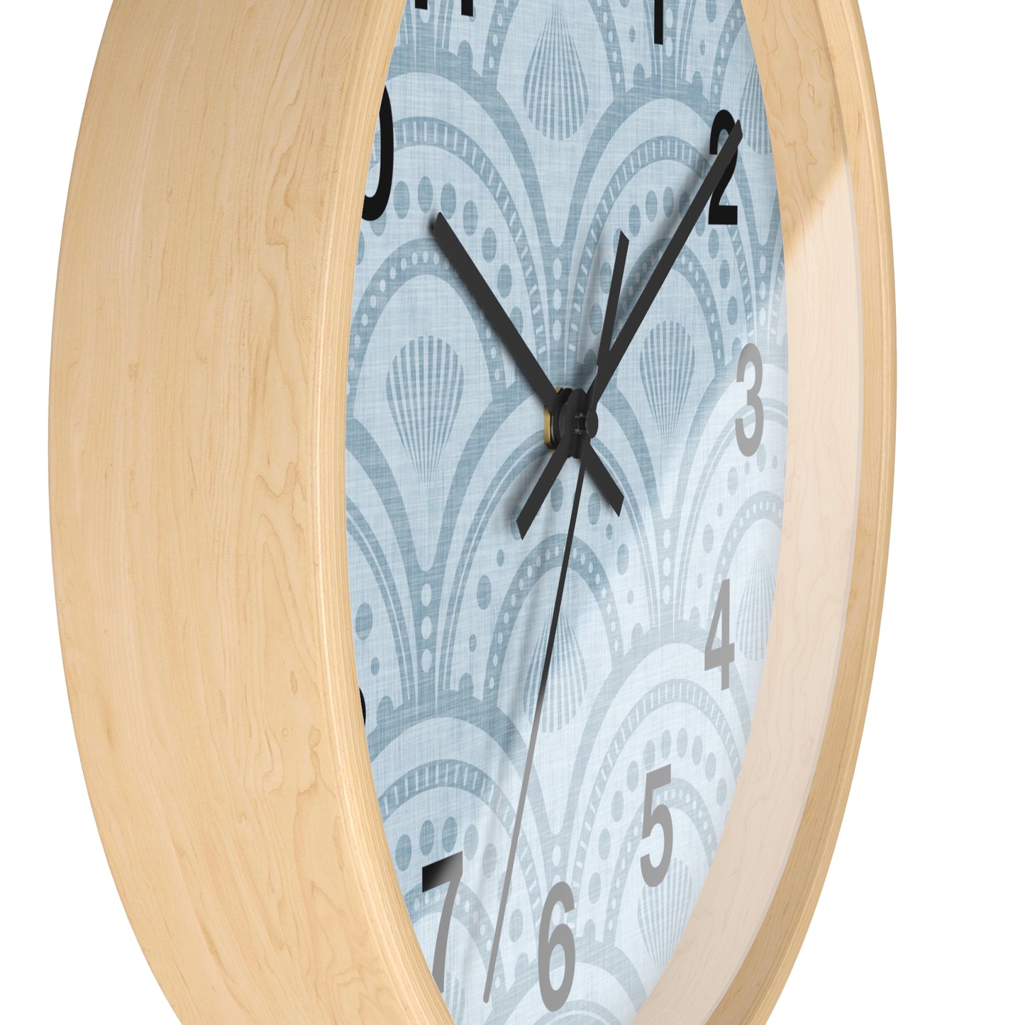 Coastal Blue Art Deco Wall Clock