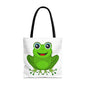 Cute Frog Tote Bag, Eco-Friendly Shopping Bag, Fun Gift for Kids, Frog Lovers, Bag for Nature Outings, Unique Frog Design