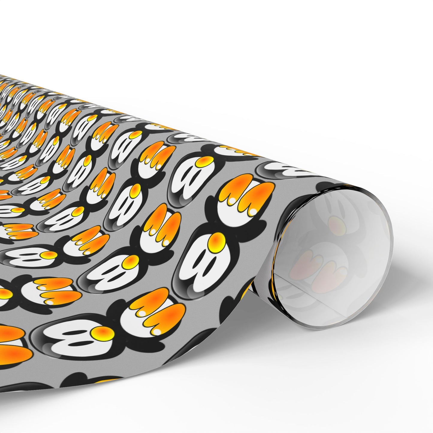 Wrapping Paper — Retro Floral Black & Orange Pattern Roll