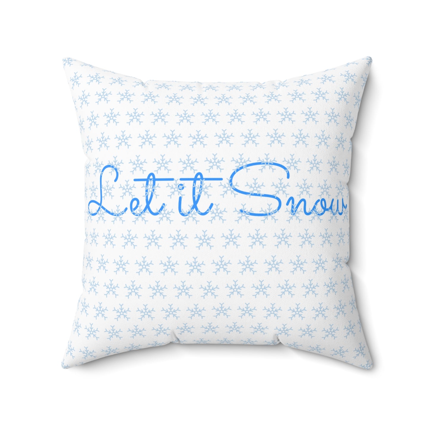 Winter Wonderland Square Pillow - Cozy Home Decor, Holiday Accent, Gift for Snow Lovers, 'Let it Snow' Cushion, Winter Greetings
