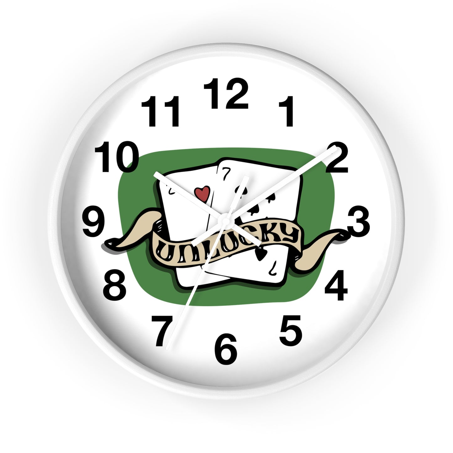 Vintage Playing Cards Wall Clock | Unlucky Tattoo Style Poker Design