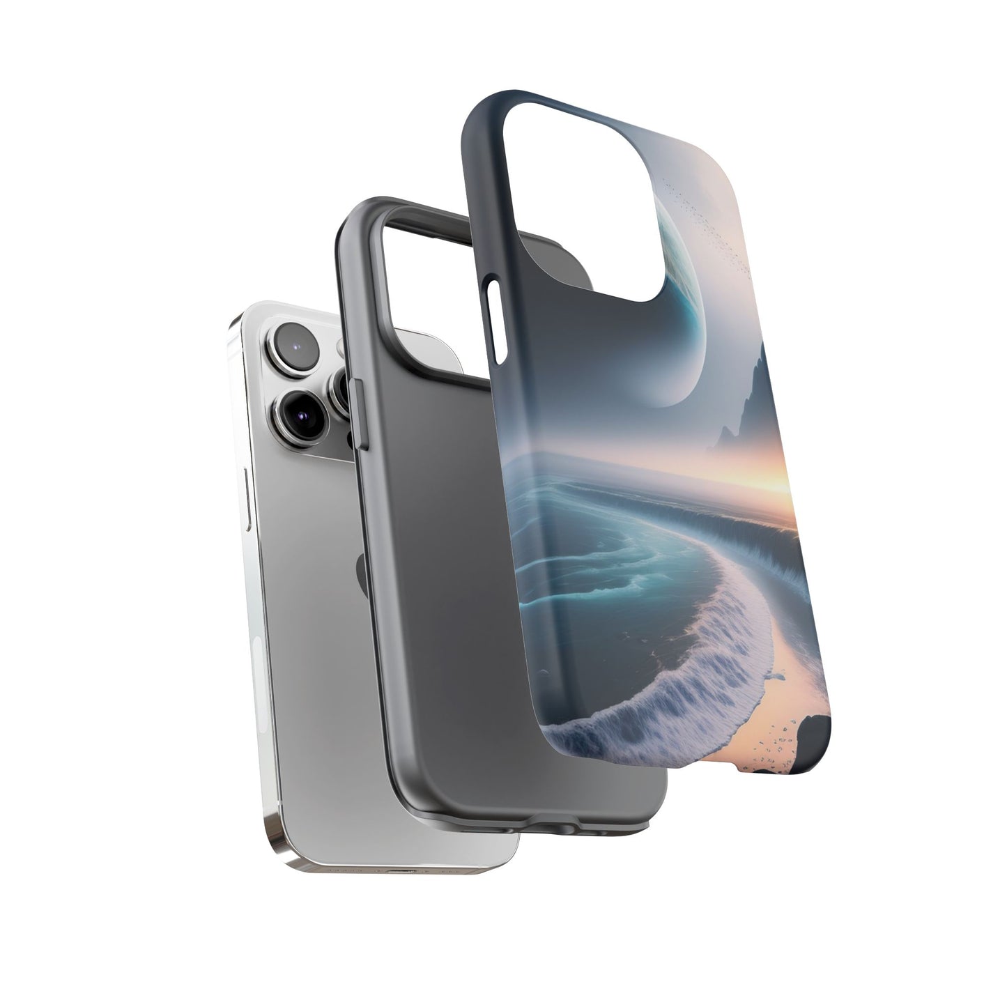 Galaxy Ocean Phone Case — Surreal Planet Beach Tough Case