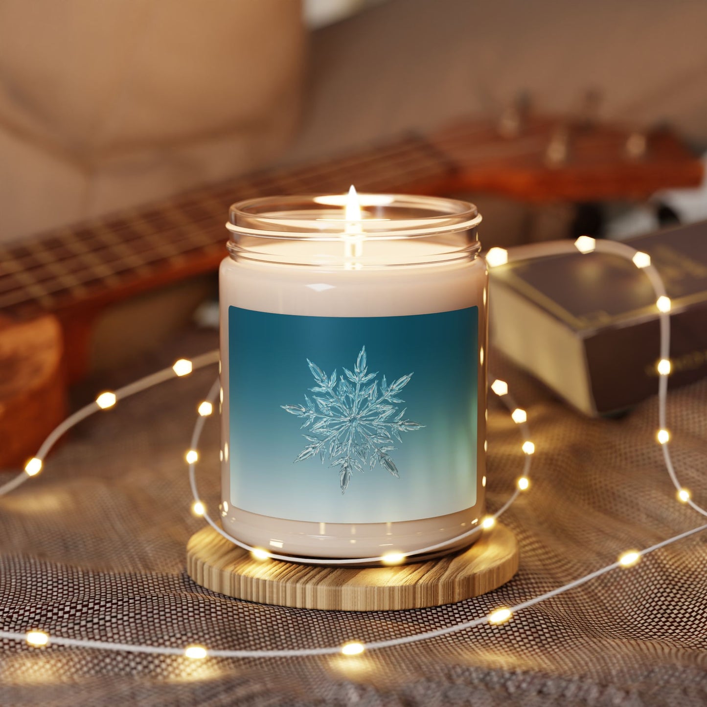 Winter Snowflake Scented Soy Candle — 9oz Holiday Aromatherapy Candle