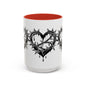 Gothic Heart Mug, Unique Art Coffee Cup for Gifting, Gothic Home Decor, Perfect for Friends, Gothic Style Drinkware