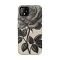 Black Rose Phone Case, Tough Cases with Floral Design, Elegant Tech Accessory, Gift for Flower Lovers, Stylish Protection