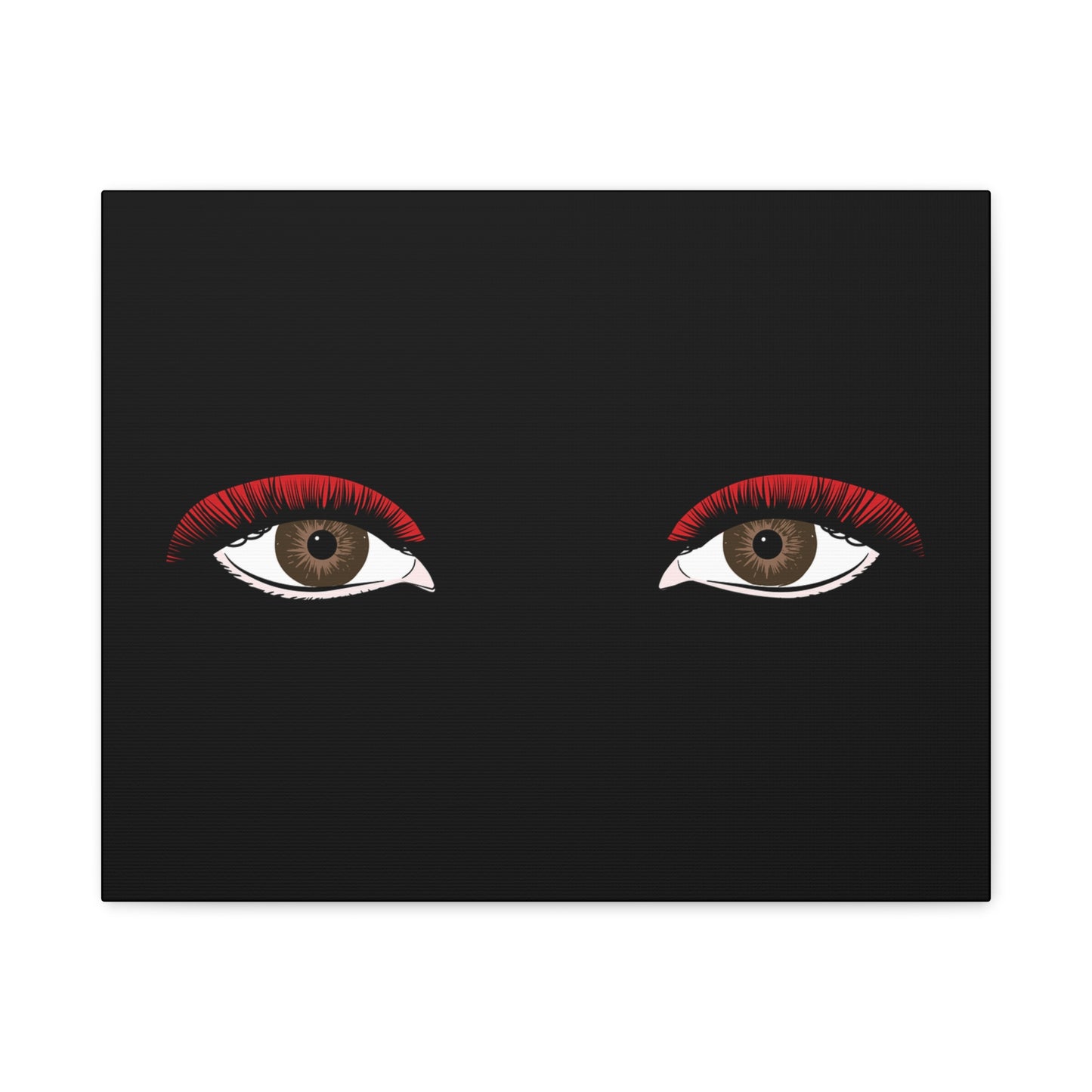 Red Lashes Wall Art Canvas — Glam Eyes Makeup Decor