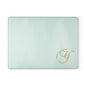 Mint Glass Cutting Board with Gold Monogram Letter 'Y' – Elegant Kitchen Prep Board, Gift for Brides & Housewarmings