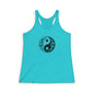 Yin Yang Women's Tri-Blend Racerback Tank Top, Yoga Apparel, Summer Fitness Wear, Flower Print Sport Top, Gift for Her