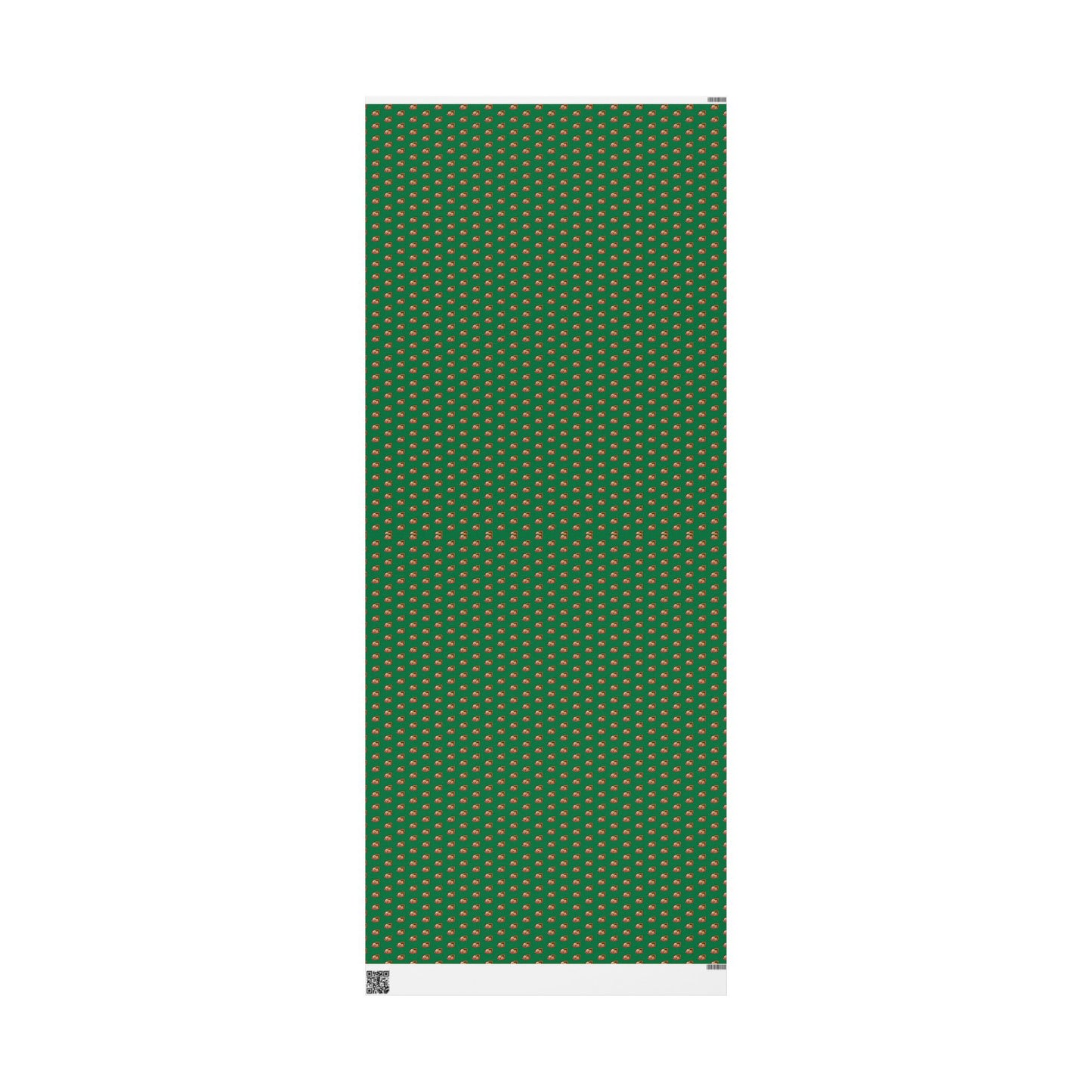 Christmas Green Wrapping Paper Roll with Festive Santa Face Pattern