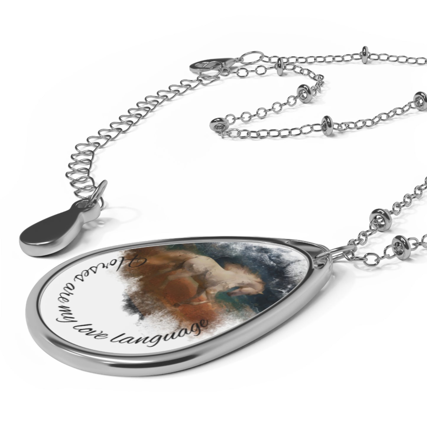 Horse Love Language Necklace, Personalized Jewelry, Nature