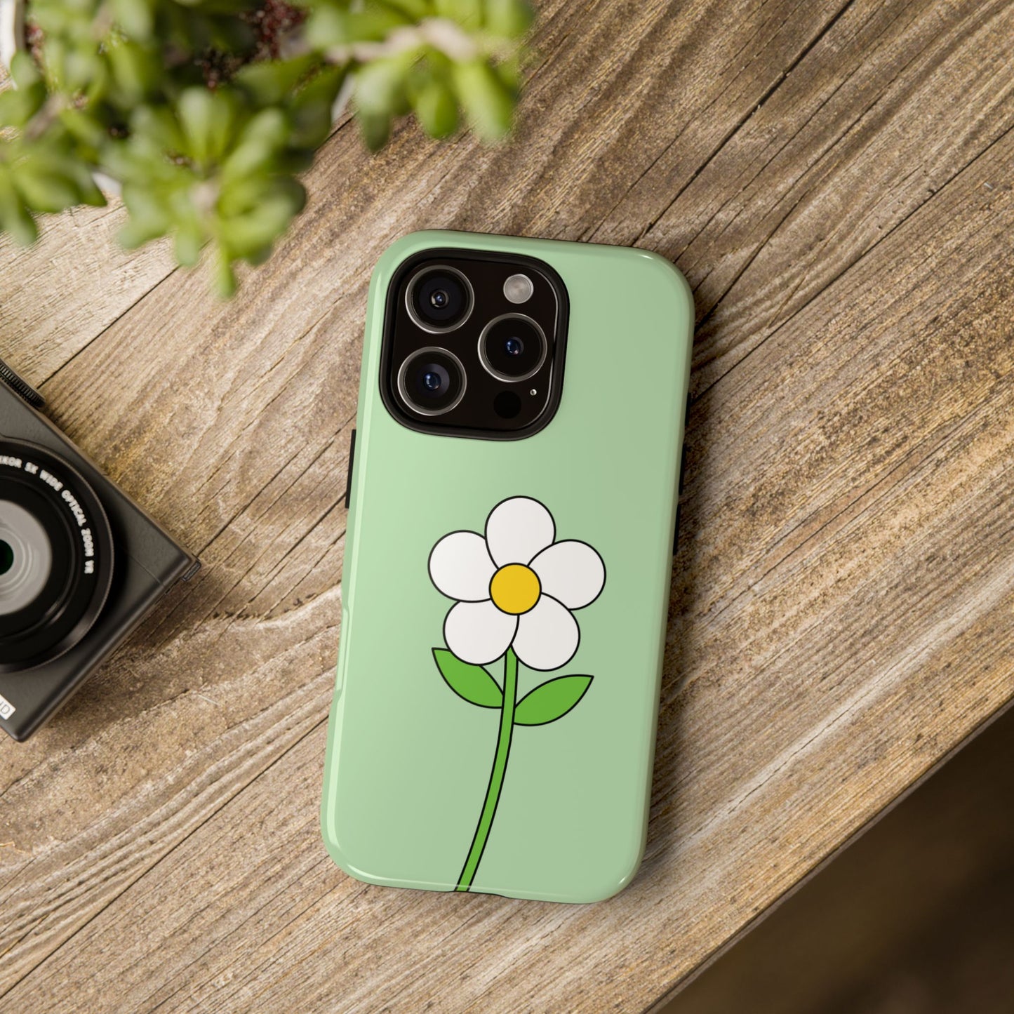 Floral Phone Case - Tough Cases for Nature Lovers, Cute Green Flower Design, iPhone Cover, Gift for Her, Spring Accessories