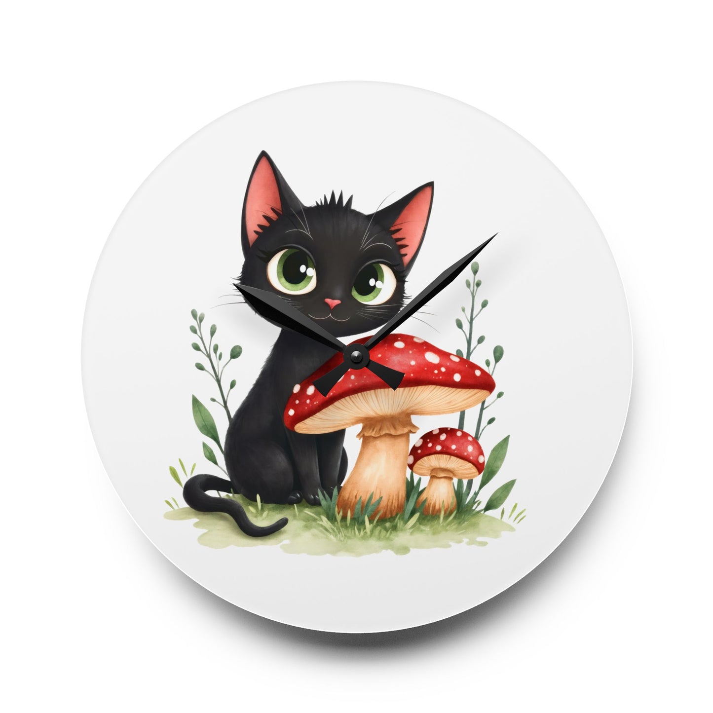 Whimsical Cat & Mushroom Acrylic Wall Clock, Cute Decor for Cat Lovers, Stylish Home Accent, Unique Gift Idea for All Occasions, Black [...]