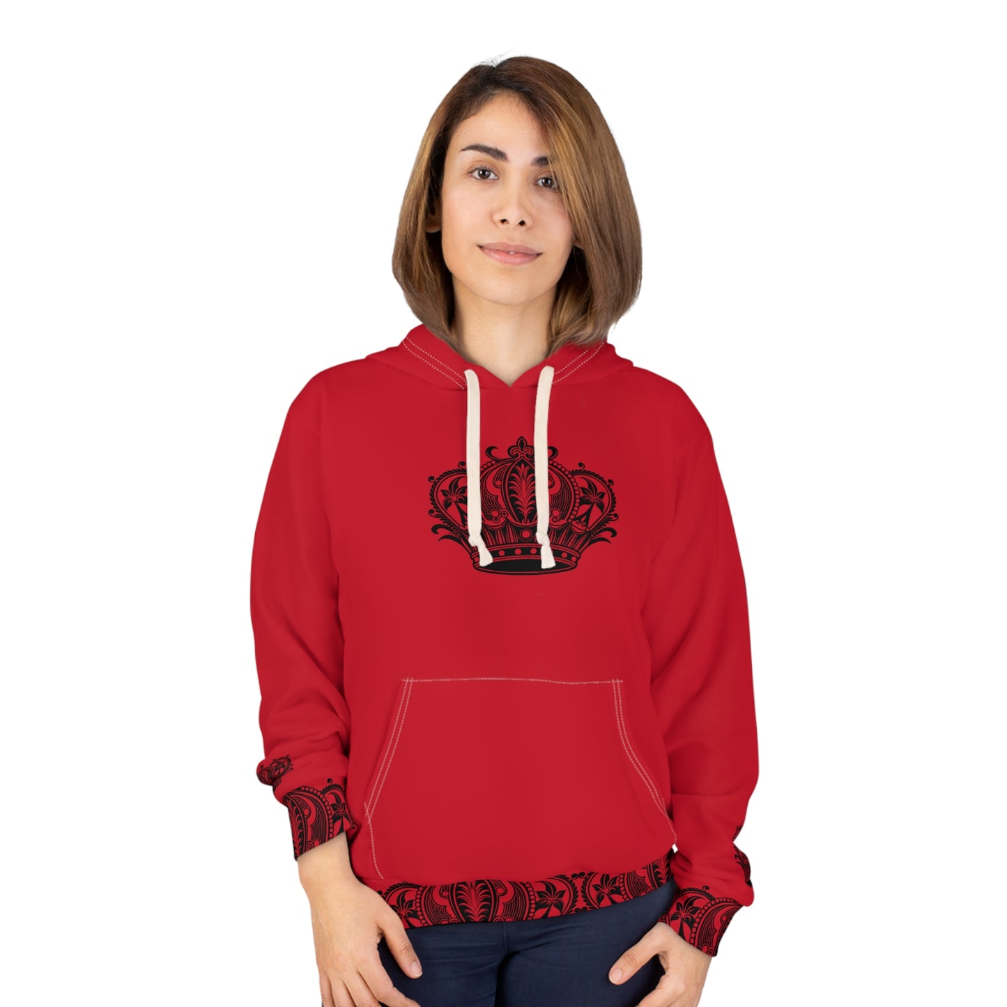 Crown Patterned Unisex Pullover Hoodie, Royal Style Hoodie, Cozy Sweatshirt for Men and Women, Gift for Pride, Festivals, and Events