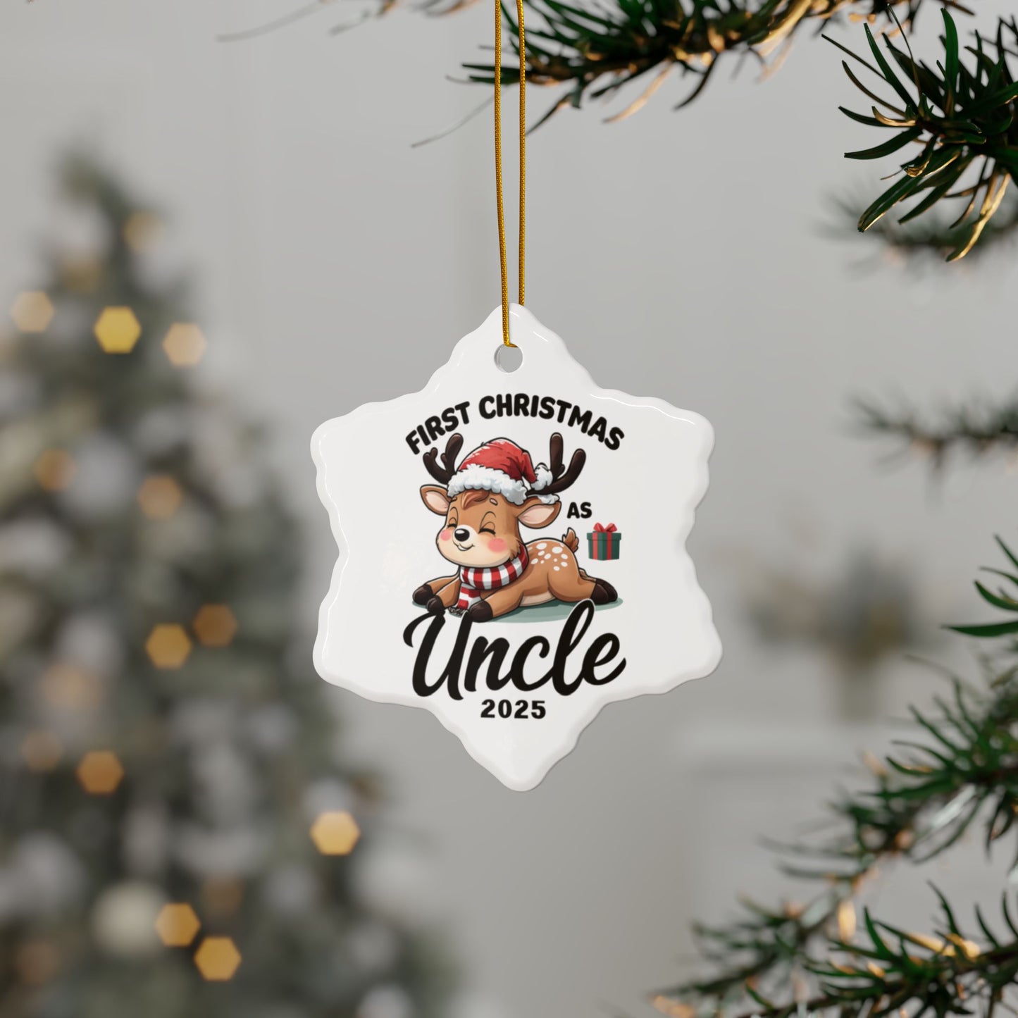 Personalized Christmas Ornaments - 1pc, 3pcs, 5pcs, 10pcs, First Christmas as Uncle, Unique Holiday Gift, Festive Decor